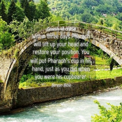 Picture 04 - Genesis 40:13 BSB - Within three days Pharaoh will lift up your head - Bible Verse Picture