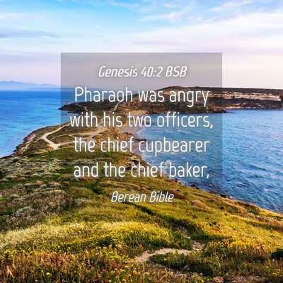 Picture 04 - Genesis 40:2 BSB - Pharaoh was angry with his two officers, the - Bible Verse Picture