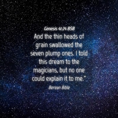 Picture 04 - Genesis 41:24 BSB - And the thin heads of grain swallowed the seven - Bible Verse Picture