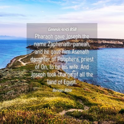Picture 04 - Genesis 41:45 BSB - Pharaoh gave Joseph the name Zaphenath-paneah, - Bible Verse Picture