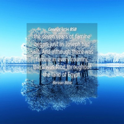 Picture 04 - Genesis 41:54 BSB - the seven years of famine began, just as Joseph - Bible Verse Picture