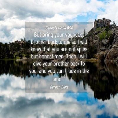 Picture 04 - Genesis 42:34 BSB - But bring your youngest brother back to me so I - Bible Verse Picture