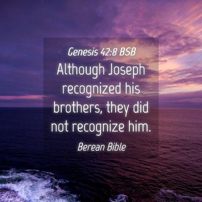 Picture 04 - Genesis 42:8 BSB - Although Joseph recognized his brothers, they did - Bible Verse Picture