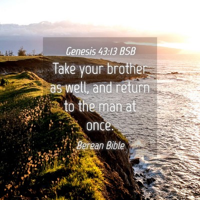 Picture 04 - Genesis 43:13 BSB - Take your brother as well, and return to the man - Bible Verse Picture