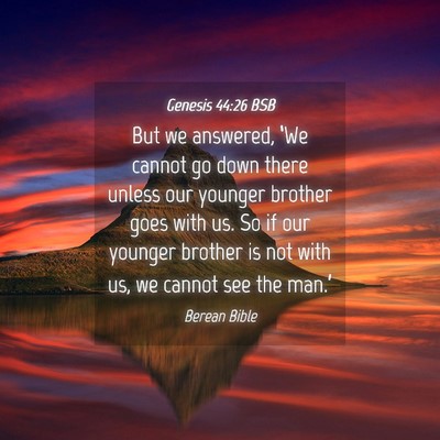 Picture 04 - Genesis 44:26 BSB - But we answered, ‘We cannot go down there - Bible Verse Picture