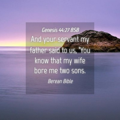 Picture 04 - Genesis 44:27 BSB - And your servant my father said to us, ‘You - Bible Verse Picture