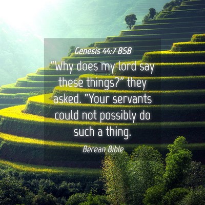 Picture 04 - Genesis 44:7 BSB - “Why does my lord say these things?” they - Bible Verse Picture