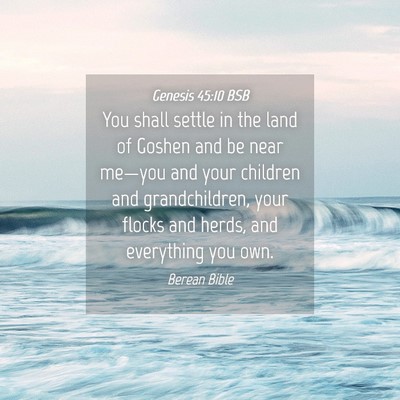 Picture 04 - Genesis 45:10 BSB - You shall settle in the land of Goshen and be - Bible Verse Picture