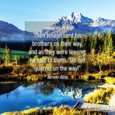 Picture 04 - Genesis 45:24 BSB - Then Joseph sent his brothers on their way, and - Bible Verse Picture