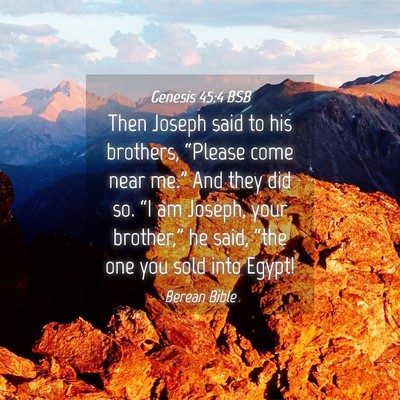 Picture 04 - Genesis 45:4 BSB - Then Joseph said to his brothers, “Please come - Bible Verse Picture