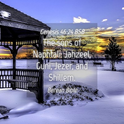 Picture 04 - Genesis 46:24 BSB - The sons of Naphtali: Jahzeel, Guni, Jezer, and - Bible Verse Picture