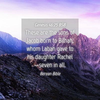 Picture 04 - Genesis 46:25 BSB - These are the sons of Jacob born to Bilhah, whom - Bible Verse Picture