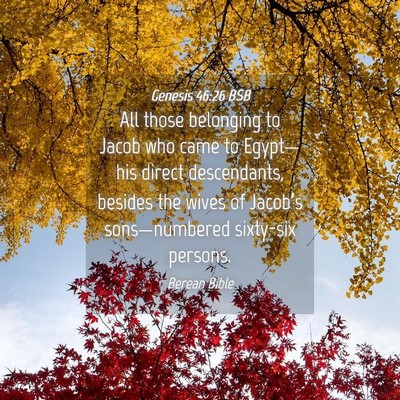 Picture 04 - Genesis 46:26 BSB - All those belonging to Jacob who came to - Bible Verse Picture