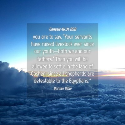 Picture 04 - Genesis 46:34 BSB - you are to say, ‘Your servants have raised - Bible Verse Picture