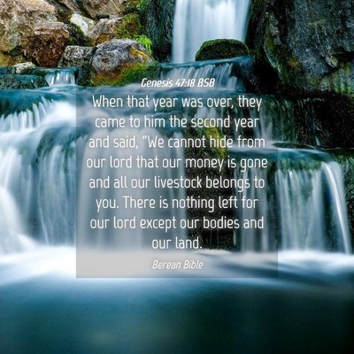 Picture 04 - Genesis 47:18 BSB - When that year was over, they came to him the - Bible Verse Picture