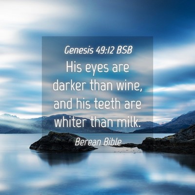 Picture 04 - Genesis 49:12 BSB - His eyes are darker than wine, and his teeth are - Bible Verse Picture