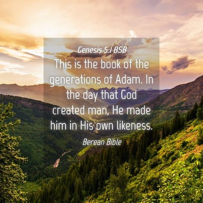 Picture 04 - Genesis 5:1 BSB - This is the book of the generations of Adam. In - Bible Verse Picture