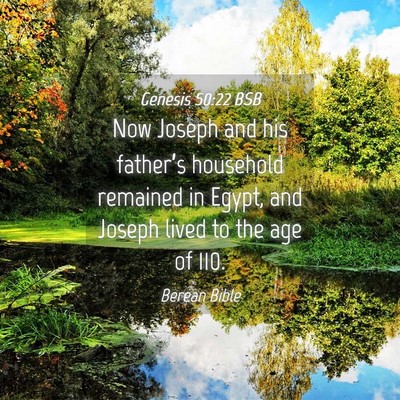 Picture 04 - Genesis 50:22 BSB - Now Joseph and his father’s household remained - Bible Verse Picture
