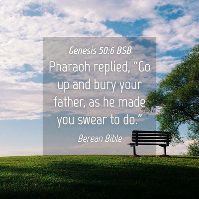 Picture 04 - Genesis 50:6 BSB - Pharaoh replied, “Go up and bury your father, - Bible Verse Picture