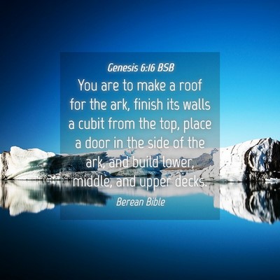 Picture 04 - Genesis 6:16 BSB - You are to make a roof for the ark, finish its - Bible Verse Picture