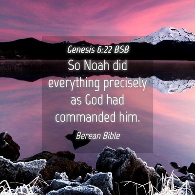 Picture 04 - Genesis 6:22 BSB - So Noah did everything precisely as God had - Bible Verse Picture