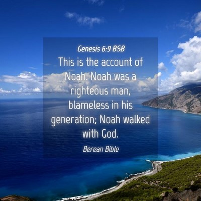 Picture 04 - Genesis 6:9 BSB - This is the account of Noah. Noah was a righteous - Bible Verse Picture