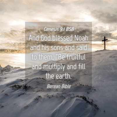 Picture 04 - Genesis 9:1 BSB - And God blessed Noah and his sons and said to - Bible Verse Picture