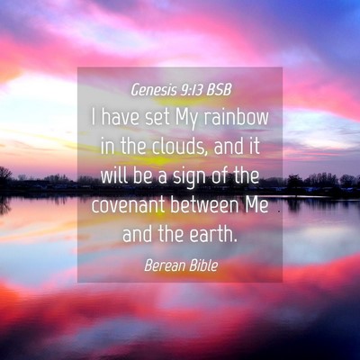 Picture 04 - Genesis 9:13 BSB - I have set My rainbow in the clouds, and it will - Bible Verse Picture