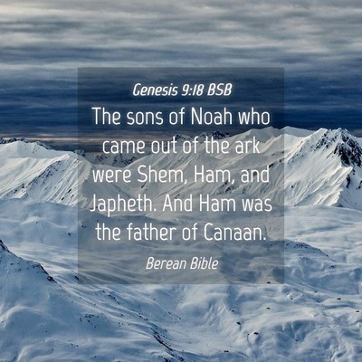 Picture 04 - Genesis 9:18 BSB - The sons of Noah who came out of the ark were - Bible Verse Picture