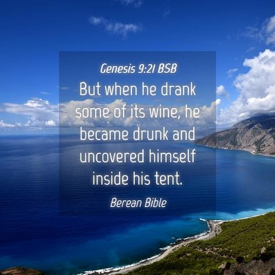 Picture 04 - Genesis 9:21 BSB - But when he drank some of its wine, he became - Bible Verse Picture