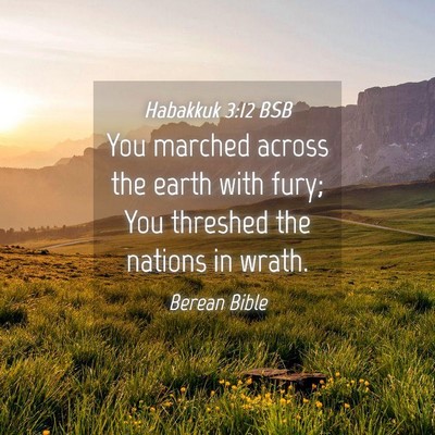 Picture 04 - Habakkuk 3:12 BSB - You marched across the earth with fury; You - Bible Verse Picture