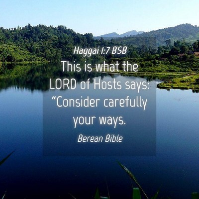 Picture 04 - Haggai 1:7 BSB - This is what the LORD of Hosts says: “Consider - Bible Verse Picture