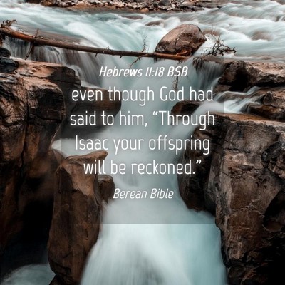Picture 04 - Hebrews 11:18 BSB - even though God had said to him, “Through Isaac - Bible Verse Picture