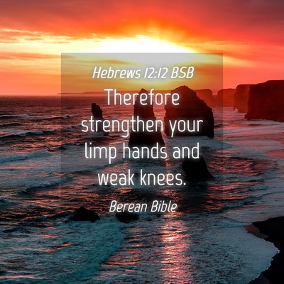 Picture 04 - Hebrews 12:12 BSB - Therefore strengthen your limp hands and weak - Bible Verse Picture