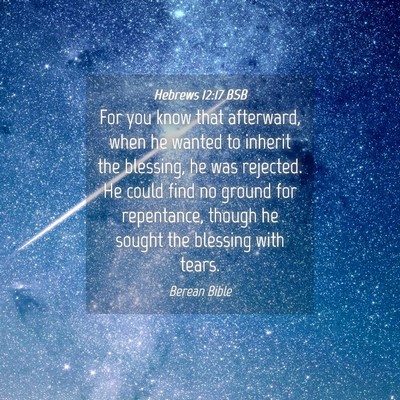 Picture 04 - Hebrews 12:17 BSB - For you know that afterward, when he wanted to - Bible Verse Picture