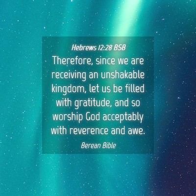 Picture 04 - Hebrews 12:28 BSB - Therefore, since we are receiving an unshakable - Bible Verse Picture