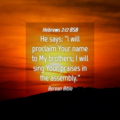 Picture 04 - Hebrews 2:12 BSB - He says: “I will proclaim Your name to My - Bible Verse Picture