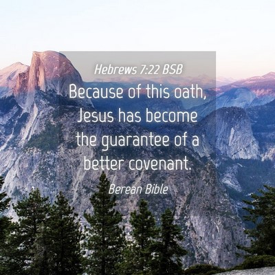 Picture 04 - Hebrews 7:22 BSB - Because of this oath, Jesus has become the - Bible Verse Picture