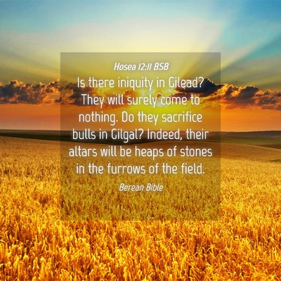 Picture 04 - Hosea 12:11 BSB - Is there iniquity in Gilead? They will surely - Bible Verse Picture