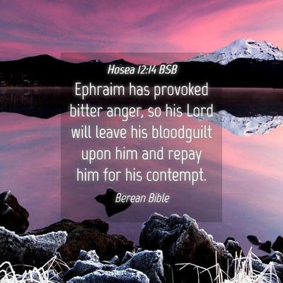 Picture 04 - Hosea 12:14 BSB - Ephraim has provoked bitter anger, so his Lord - Bible Verse Picture
