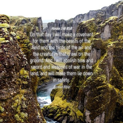 Picture 04 - Hosea 2:18 BSB - On that day I will make a covenant for them with - Bible Verse Picture
