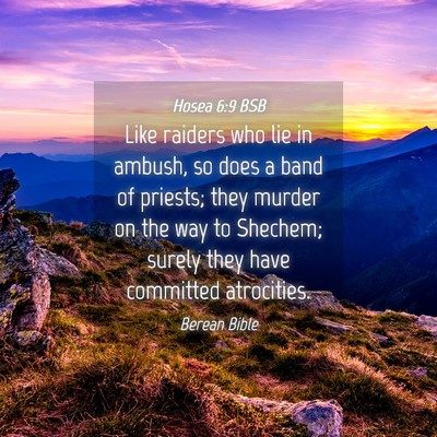 Picture 04 - Hosea 6:9 BSB - Like raiders who lie in ambush, so does a band of - Bible Verse Picture
