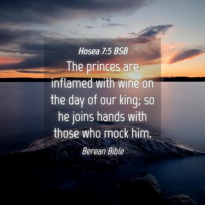 Picture 04 - Hosea 7:5 BSB - The princes are inflamed with wine on the day of - Bible Verse Picture