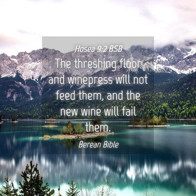 Picture 04 - Hosea 9:2 BSB - The threshing floor and winepress will not feed - Bible Verse Picture