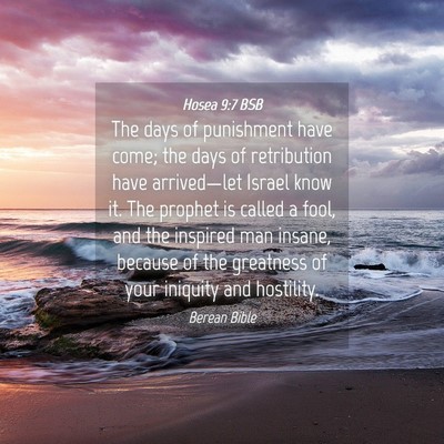 Picture 04 - Hosea 9:7 BSB - The days of punishment have come; the days of - Bible Verse Picture