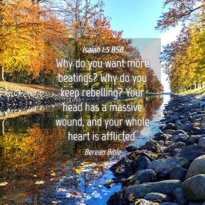 Picture 04 - Isaiah 1:5 BSB - Why do you want more beatings? Why do you keep - Bible Verse Picture