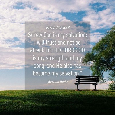 Picture 04 - Isaiah 12:2 BSB - Surely God is my salvation; I will trust and not - Bible Verse Picture