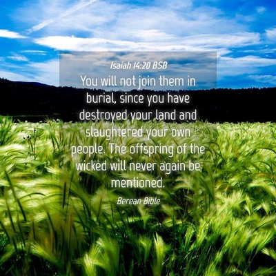 Picture 04 - Isaiah 14:20 BSB - You will not join them in burial, since you have - Bible Verse Picture
