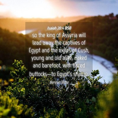 Picture 04 - Isaiah 20:4 BSB - so the king of Assyria will lead away the - Bible Verse Picture