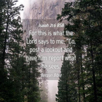 Picture 04 - Isaiah 21:6 BSB - For this is what the Lord says to me: “Go, post - Bible Verse Picture